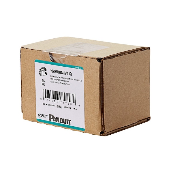 Cat 6 Punchdown Jack Module (25 Pack), 25PK